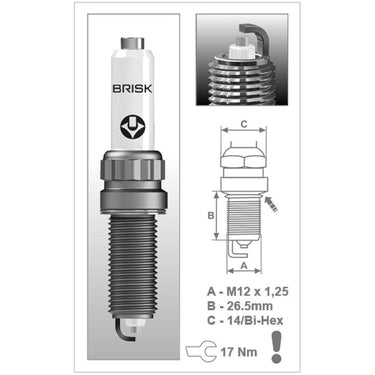 BRISK SPARK PLUGS 2MOER10YS SILVER